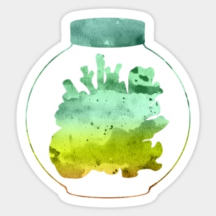 Corals in Mason Jar | Ocean | Green Gradient Sticker